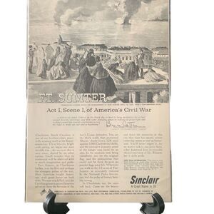 Vintage 1960 Sinclair Oil Fort Sumter Ad Advertisment